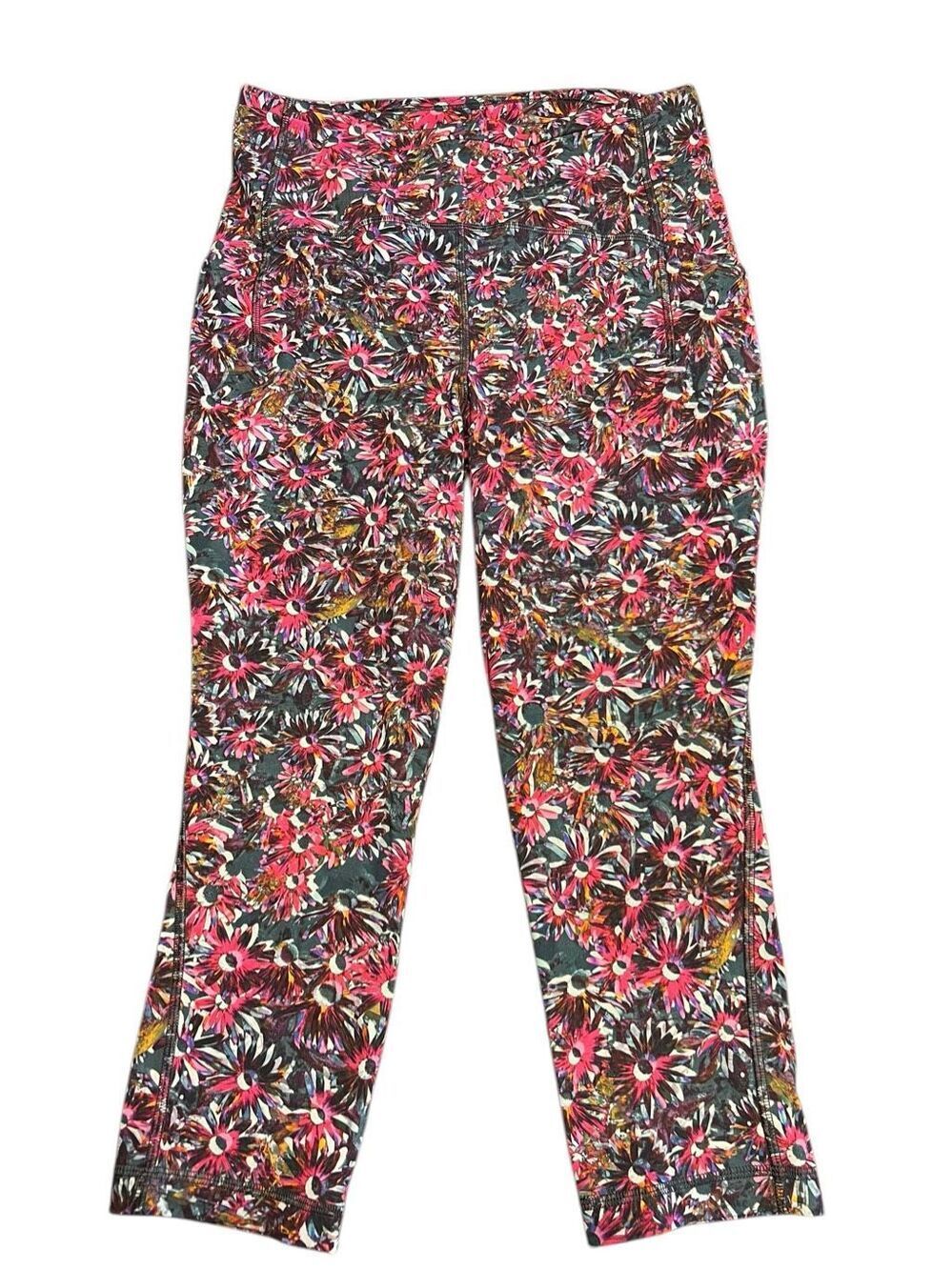 Lululemon floral electric 8 cropped workout leggings swift speed